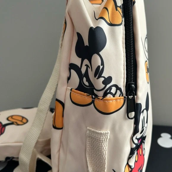 Disney Mickey Mouse Kids Backpack and Pouch Set - Cream and Black - Picture 3 of 5